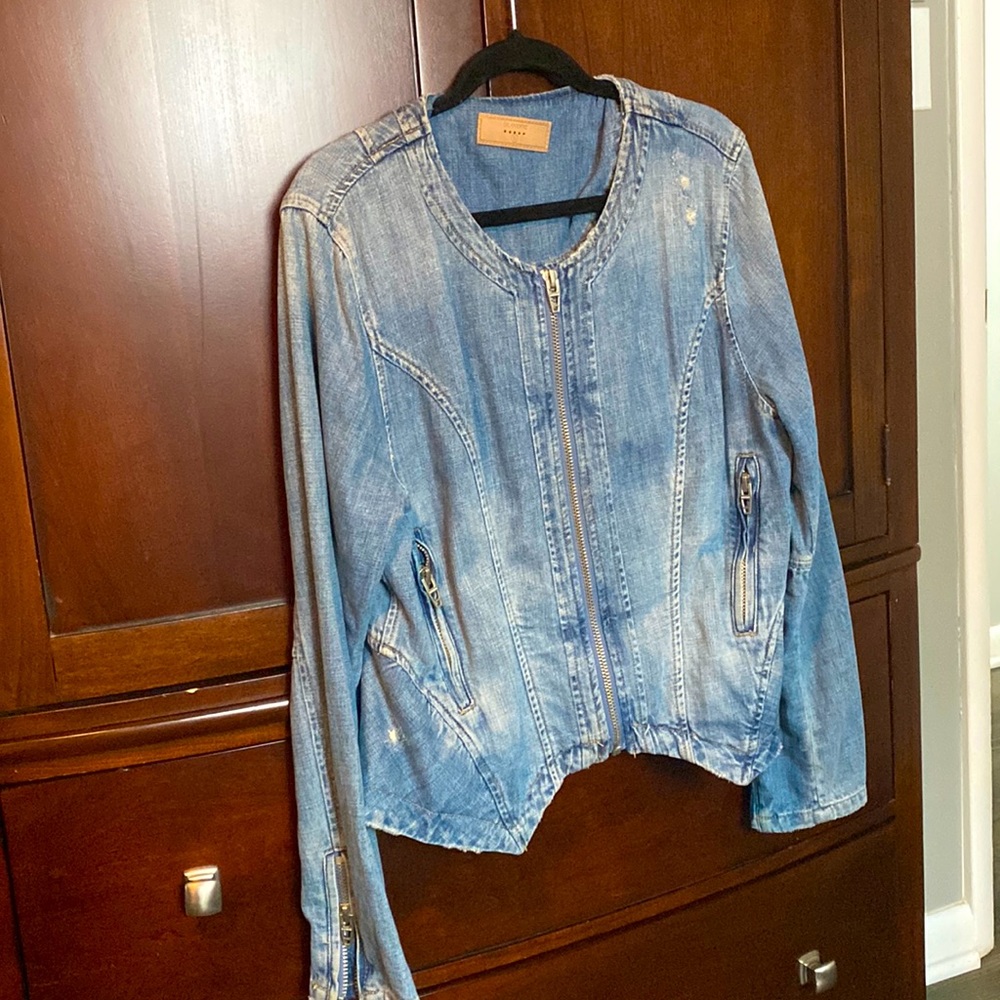 Blank NYC distressed/unique jean jacket